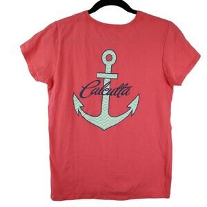 Calcutta Women's Coral Short Sleeve T-Shirt Size Small Anchor